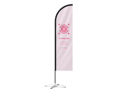 Beach flag Octobre Rose 